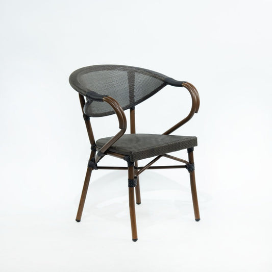 Silla ARGUS base aluminio café oscuro